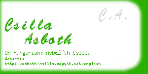 csilla asboth business card